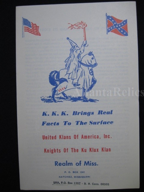 KKK Pamphlet from the UKA - 1960's / 1970's