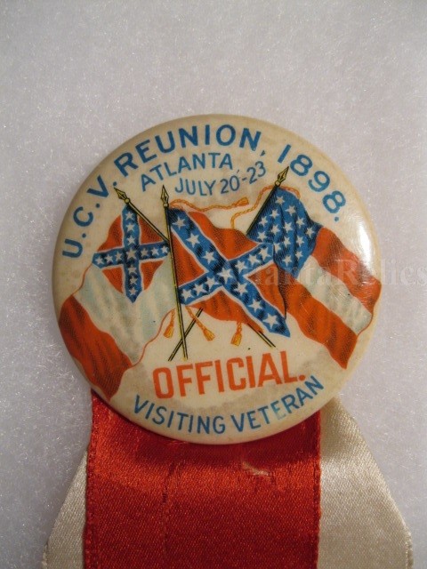 Civil War - U.C.V. Reunion Badge and Ribbon -1898 - Atlanta, Ga.