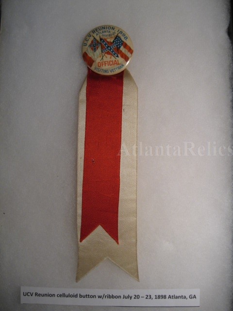 Civil War - U.C.V. Reunion Badge and Ribbon -1898 - Atlanta, Ga.